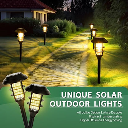 SOLPEX Solar Pathway Lights Waterproof Outdoor Lighting, 8 Pack Warm White | IP65 Waterproof, 10-12H Runtime, Auto On/Off, Tool-Free Install, Yard/Garden/Pathway/Patio/Walkway/Driveway
