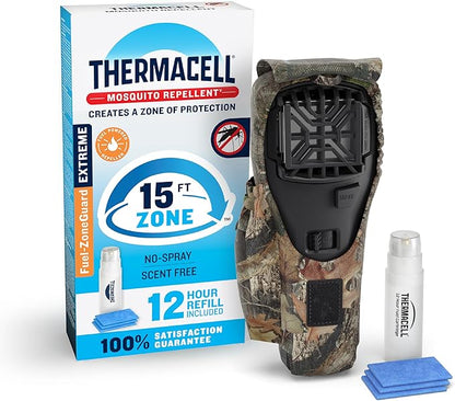 Thermacell Fuel-ZoneGuard Extreme Fuel Powered Mosquito Repeller with 15-Foot Zone of Scientifically Proven Outdoor Protection; Patio Shield; 12-Hr Refill; Hunting Bug Spray Alternative; Scent Free