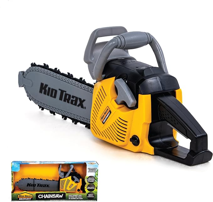 Kid Trax Chain Saw Construction Toys - Kids Toys, Gardening Tools, Kids Chainsaw, Easy to Use, Pretend Play, Tools for Kid, Realistic with Lights & Sounds, Toys for 3 Year Old Boys and Girls Above