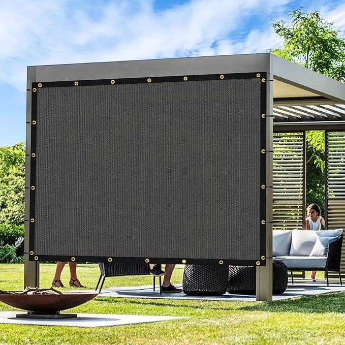 Artpuch Outdoor Pergola Shade Cover 17x17 FT Sun Shade Cloth with Grommets Dark Grey 90% UV Protection Canopy Patio Privacy Screen (Customized Available)