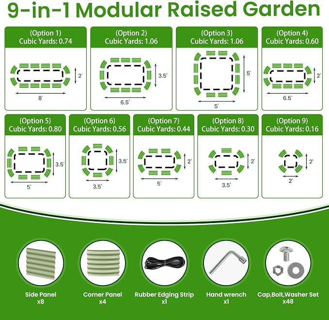 Gruper Galvanized Raised Garden Bed, 8×2×1.4 ft Tall Oval Large Metal Planter Raised Garden Boxes Outdoor for Vegetable Fruits Flower Herb, Anti-Rust and Sturdy & Easy-Setup