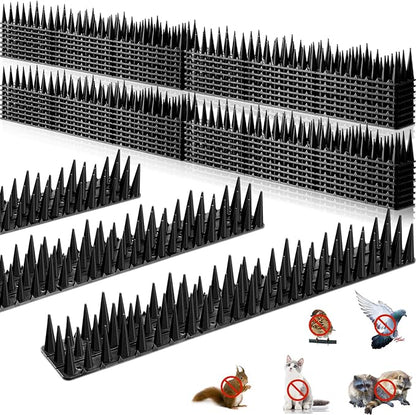 Geetery 40 Pack Bird Spikes for Outside Squirrel Pigeon Spikes Bird Spikes for Cat Animal Outside Plastic Fence Spikes for Garden Wall Railing Roof(Black)