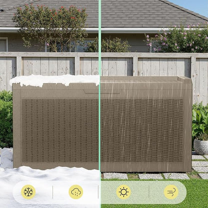 Zapdos Outdoor Storage Box, 60 Gallon Deck Box Indoor and Outdoor Use, Waterproof Resin Rattan Storage Bin for Package Storage Gardening Tools Patio Cushions, Lockable, Fade Resistant, Brown
