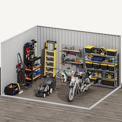 DWVO 10'x8' Large Metal Outdoor Storage Shed, Heavy Duty Tool Storage Sheds for Backyard Patio Lawn - Ideal for Bicycles, Garden Tools, and Lawn Equipment, Easy-to-Assemble, Dark Gray