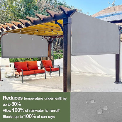 Alion Home Waterproof Pergola Cover - Universal Replacement Canopy (14' L x 9' W, Grey)
