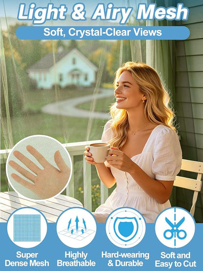 ANPHSIN 40x10ft Ultra fine Mosquito Net for Patio - Mesh Netting Screen for Outdoor Garden Porch Balcony, Protects Skin & Plants from Bugs, Birds, Green