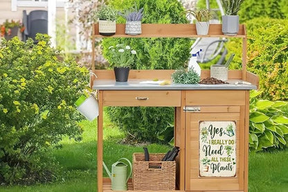 Vintage Garden Sign, Yes I Really Do Need All These Plants, Metal Tin, 8x12 Inch, Rustic Wall Decor for Home Garden Greenhouse Yard Patio