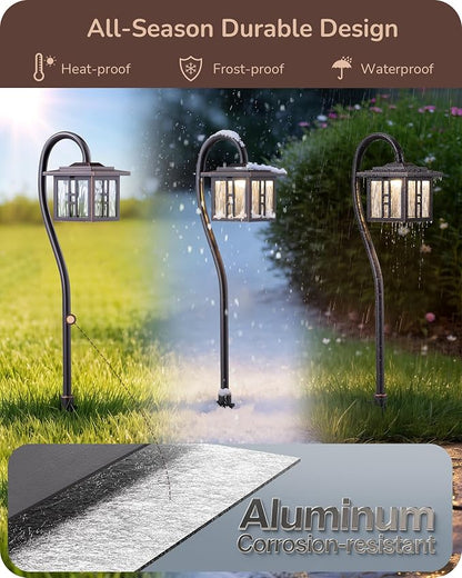 EDISHINE Low Voltage Landscape Lighting, 3W 185LM Oil-Rubbed Bronze Outdoor Landscape Path Lights for Garden Driveway, Die-Cast Aluminum, 50,000H Integrated LED, 4-Pack