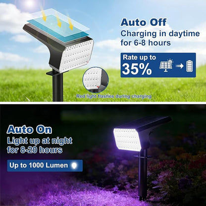 LANSOW Solar Spot Lights Outdoor Color Changing, 2 Pack/7 Modes Waterproof Solar Christmas Landscape Spotlights, LED Solar Powered Flood Lights for Yard Garden Pathway Outside Halloween, Auto ON/Off
