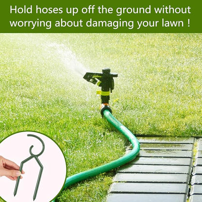 Taiyin 20 Pcs 3/4 Inches Garden Hose Guide Stakes Holder Garden Hose Green Holder Spike for Outside Yard Lawn Flower Beds Irrigation Sprinkler Protect Plant