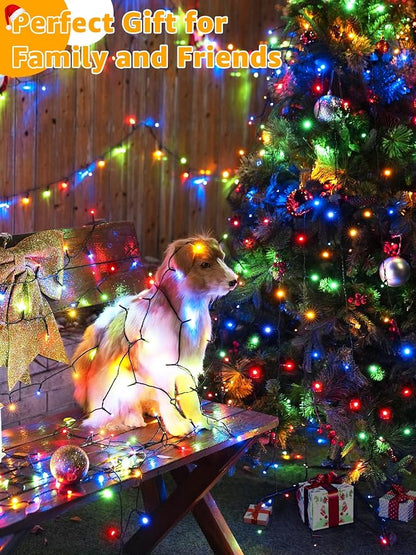BrightChristmas 500 LED 164 FT Christmas Lights, Waterproof Outdoor String Lights with Remote and Timer, Christmas Tree Lights with 8 Modes Dimmable, Fairy Lights for Holiday Decor (Multicolor)