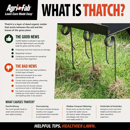 Agri-Fab 48 In Tow Behind Lawn Dethatcher with 24 Durable Spring Steel Tines and Universal Hitch