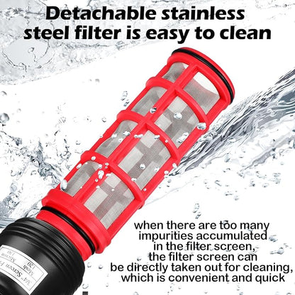 Glooglitter 2 Pcs 3/4" NPT Drip Irrigation Y Filter, 3/4" MPT Inline Y Filter with 120 Mesh Stainless Steel Screen and Flush Cap for Garden Hose Irrigation System Parts