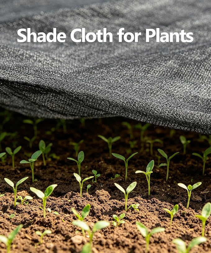 Black Shade Cloth, 70%-80% Sunblock UV Protection, 20 X 30 FT Sun Mesh Net | for Garden Plant Cover,Porch Screen,Pergola,Greenhouse,Chicken Coop,Car Barn Kennel,Backyard,Patio Sunshade Cover,Outdoor