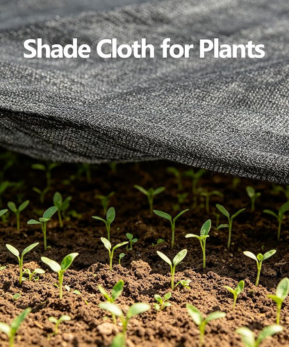 Black Shade Cloth, 70%-80% Sunblock UV Protection, 10 X 6.5 FT Sun Mesh Net | for Garden Plant Cover,Porch Screen,Pergola,Greenhouse,Chicken Coop,Car Barn Kennel,Backyard,Patio Sunshade Cover,Outdoor