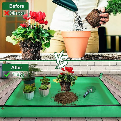 Large Repotting Mat for Plant Transplanting and Mess Control Thickened Waterproof Potting Tray Succulent Potting Mat Portable Gardening Mat Plant Gifts for Women