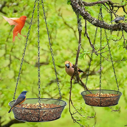 Bird Feeder, Hanging Bird Feeders for Outdoors Metal Mesh Birdfeeder Tray | 2 Pack Original Bird Feeder Tray, Bird Feeder for Outside Hanging Metal Mesh Platform