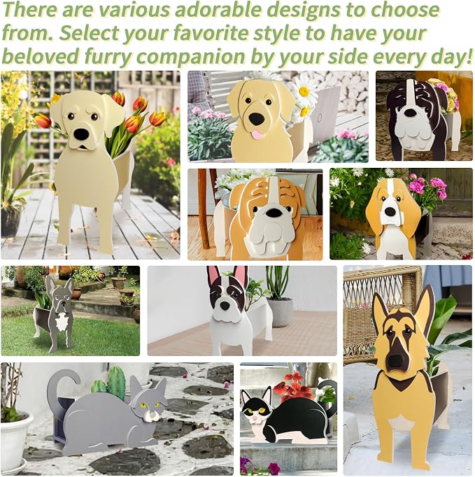 Corgi Dog Planter, Cute Animal Shape Flower Planters, Plant Pots for Indoor/Outdoor Garden Decor, Unique Gifts/Souvenirs for Pet Lovers
