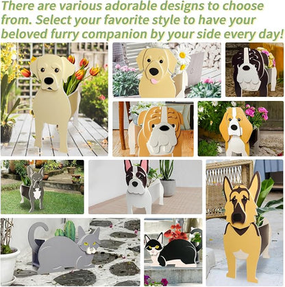 Corgi Dog Planter, Cute Animal Shape Flower Planters, Plant Pots for Indoor/Outdoor Garden Decor, Unique Gifts/Souvenirs for Pet Lovers