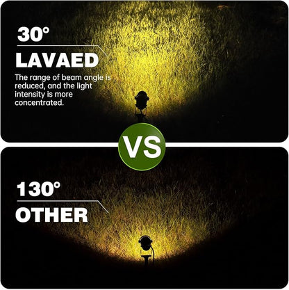 LAVAED 10W LED Landscape Lights 12V Outdoor Spotlight with Connectors Low Voltage Landscape Lighting Warm White Waterproof Yard Uplight(6 Pack)
