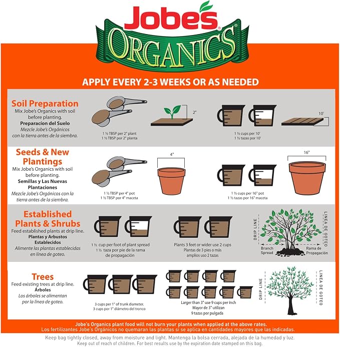 Jobe's Organics Granular Plant Food Bundle, Fruit & Citrus 09226NA 4 lbs and Annual & Perennial Flower Fertilizer 4 lbs