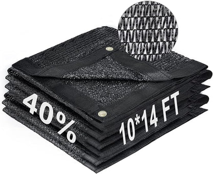 LOVE STORY 10x14FT 40% Black Shade Cloth Sun Shade Net with Grommets Sunblock Net Mesh Tarp for Garden,Plants Cover,Greenhouse and Patio
