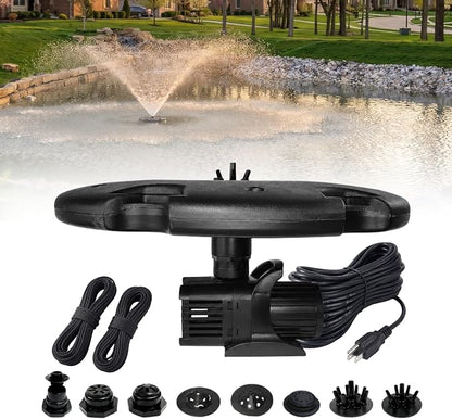 Half Off Ponds 1.2 HP Floating Fountain & Aerator | 10,000 GPH output, 11 spray patterns, 200 ft heavy-duty cord, Energy-efficient, Improves water quality