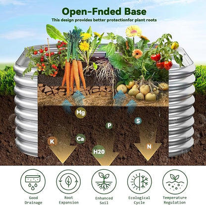 4 Pack 3x3FT Raised Beds for Gardening, Corrugated Galvanized Steel Raised Garden Bed, Outdoor Metal Above Ground Garden Bed for Vegetables and Flowers-3x3FTx10Inch