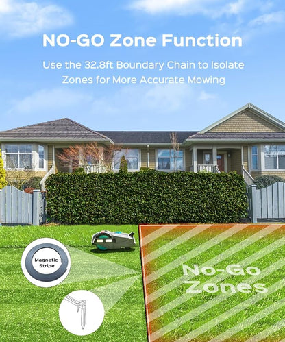 YARDCARE 2026 New M800Plus Robot Lawn Mower, GPS & 3D Vision, with 32.8 ft Magnetic Stripe, Obstacle Avoidance, Auto-Charging, APP Control, Bow-Shaped Mowing for Lawns up to 8611 sq.ft (Deep Gray)
