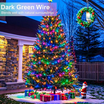 66FT 200 LED Christmas Lights Outdoor, Plug in Connectable Christmas Tree Lights Waterproof, 8 Modes String Lights for Outside Bedroom Patio Yard Party Holiday Decorations, Pastel Multicolor