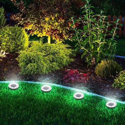 Joomer Solar Ground Lights Outdoor Waterproof, 16 Pack 8 LED, White | Solar Powered Garden Lights Disc Landscape Lighting Outdoor for Patio Pathway Lawn Yard Driveway Walkway outside