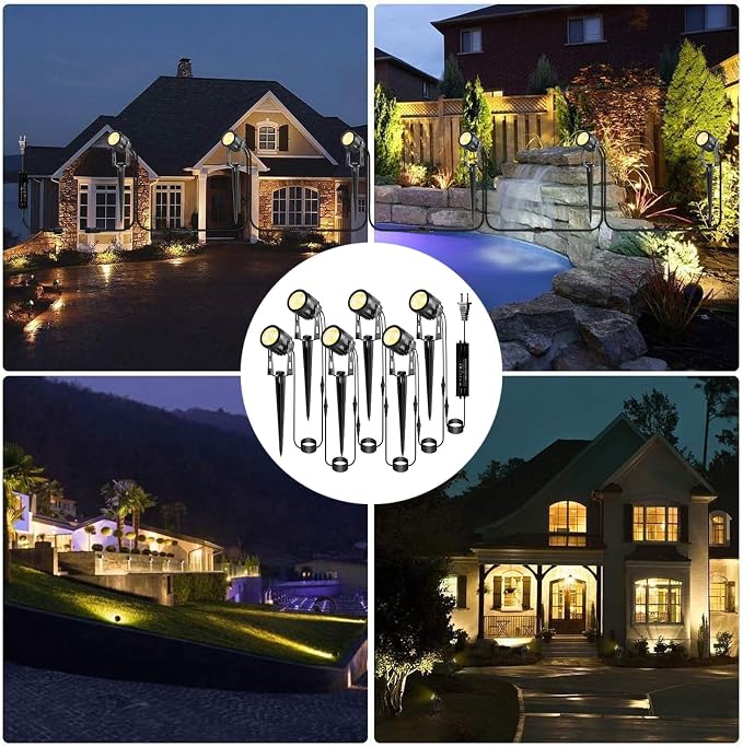 2 Pack Extension Lights Each with 3M/9.84ft Cables for Warm White Landscape Lights, No Plug/Adapter