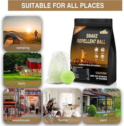 30 Pack Snake Repellent for Yard Powerful, Snake Away Repellent for Outdoors, Moth Balls for Outdoor Use