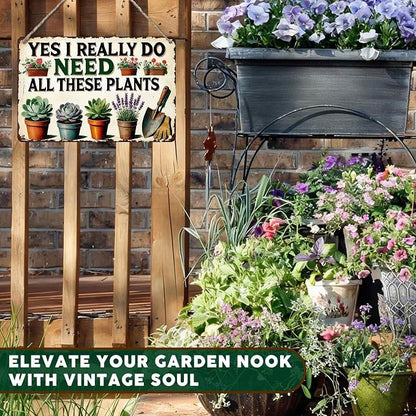 PEACHGARDEN Garden Sign I Really Need All These Plants Gardening Gifts for Women Garden Wall Decor Vintage Metal Sign For Patio Yard Greenhouse 8x12 inch