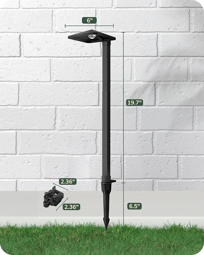 EDISHINE Low Voltage Landscape Lighting, Landscape Path Lights with Pyramid Exterior, Aluminum, 3000K & 50000Hrs, Outdoor Pathway Lights Wired for Garden, Yard, Driveway, 4 Pack