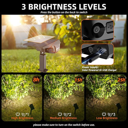 LEREKAM Solar Spot Lights Outdoor,40 LEDs Solar Outdoor Waterproof Landscape Lights with 3 Light Modes, Solar Powered Garden Yard Wall Lights Auto On,Off for Patio 8 Pack