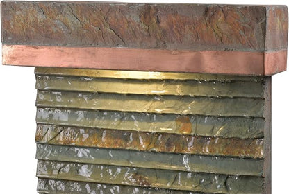 Kenroy Home Stave Indoor/Outdoor Floor Fountain with Copper Finish, Rustic Style, 48" Height, 8" Width, 16" Depth