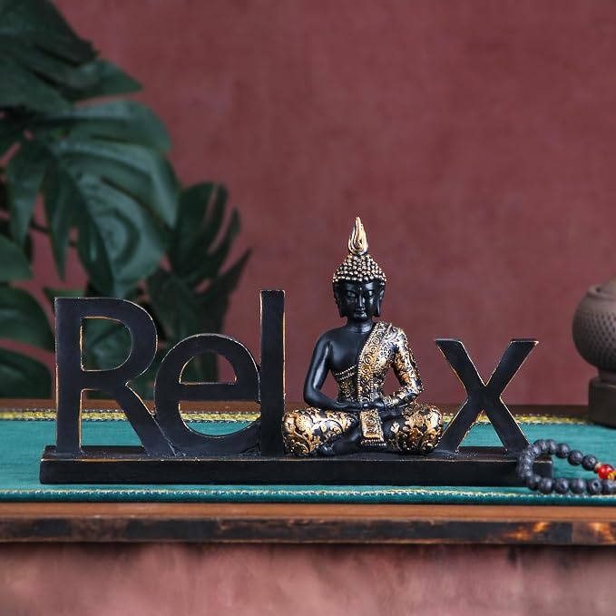 Smadeer Buddha Statue Buddah Buda - Buddah Statues for Home Decoration,Laughing Buddha Statue for Yoga feng Shui Meditation Spiritual Room Decor,Buddha Decor Indoor, Relax Budha Zen Decor