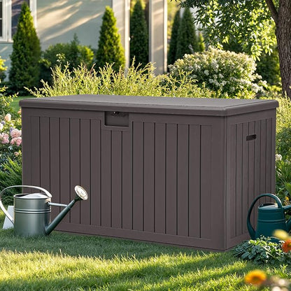 YITAHOME 220 Gallon Double-Wall Deck Box with Divider & Side Handles | Outdoor Large Storage for Patio Furniture Cushions, Garden Pool Accessories, Water Resistant & Lockable
