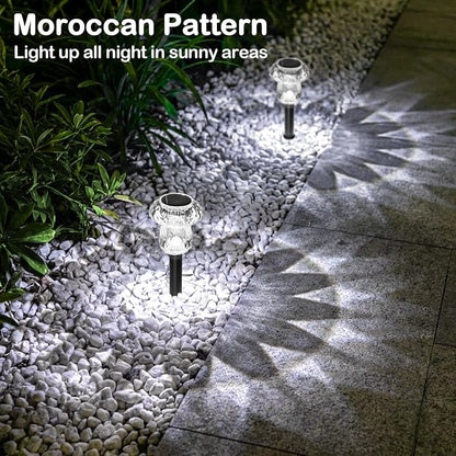 Solar Garden Lights Outdoor 16 Pack 6000K Cold White Mushroom Decor | Waterproof Pathway Outside Yard Walkway Landscape Path Lighting, LED Auto On/Off Decorations, Acrylic Diamond-like Lampshade