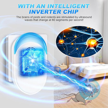 2026 Upgraded Version Ultrasonic Repeller 6 Packs, Indoor Ultrasonic Repellent Insect Defense for Bugs for Roach, Bugs,Pest,Rodent, Mouse, Ant, Mosquito, Mice, Spider, Electronic Plug in Pest Control