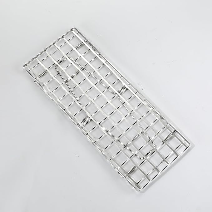 CAMPINGMOON Foldable Mesh Camping Rack Stackable Camp Storage Shelf Fire Pit Side Table Portable Outdoor Organizer Stainless Steel T-225A