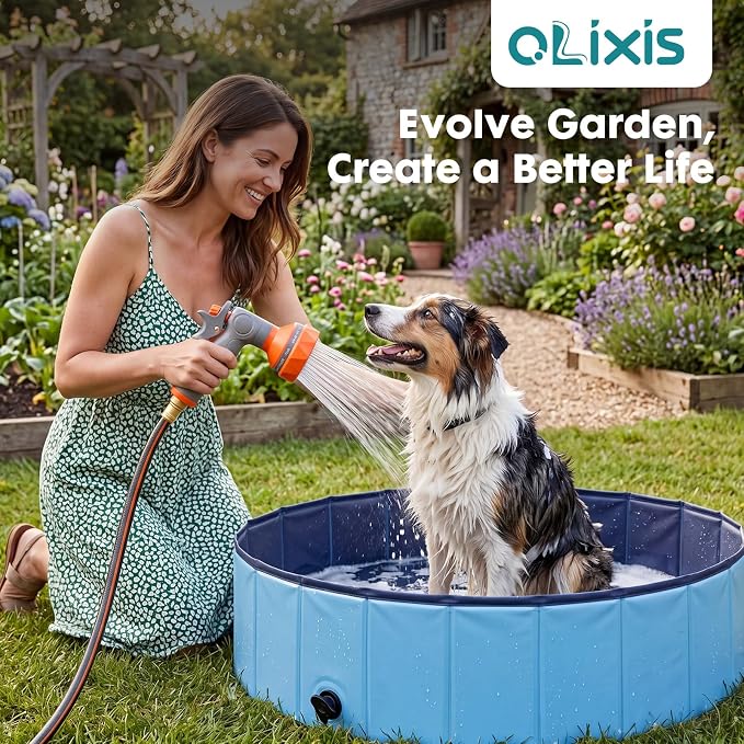 OLIXIS Automatic Retractable Garden Hose Reel, Heavy Duty Wall Mounted Water Reel with 1/2 in x 130 ft Hose, 9 Pattern Nozzle, Slow Rewind Any Length Lock, 180° Swivel for Garage Outside