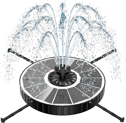 Yzert Solar Fountain, 3-Level Adjustable Water Height, 3.5W Glass Powerful Outdoor Fountain Pump with Rotating Rods & 7 Nozzles for Bird Bath, Garden, Pond, Patio, Flower Pot (2026 Model,White)