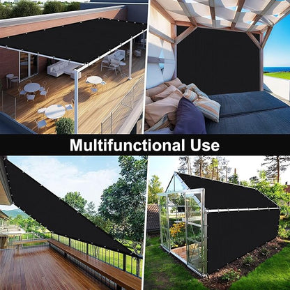 Artpuch 90% Sun Shade Cloth, 6 x 8 FT Pergola Shade Cover Canopy with Grommets, Sun Screen Fabric Tarp for Patio, Outdoor, Garden, Backyard, Black