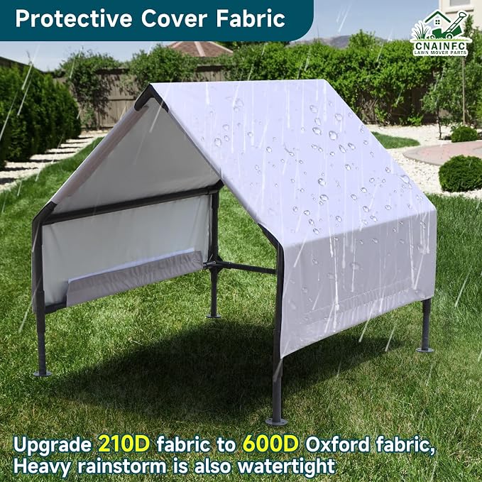 Robot Mower Garage, Waterproof UV-Proof Cover, for All Robot Mowers | Thickened 600D Oxford fabric | Rust-proof steel frame | 32×28×24in | Fits Lymow, Segway, Mammotion, Mova, WORX & more