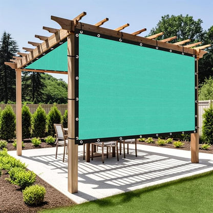 Shade&Beyond Customized Size 90% Sun Shade Cloth with Grommets, 4' X 17' Pergola Shade Cover Canopy, Mesh Tarp Sun Screens for Patio, Outdoor, Garden, Backyard GN01, Turquoise