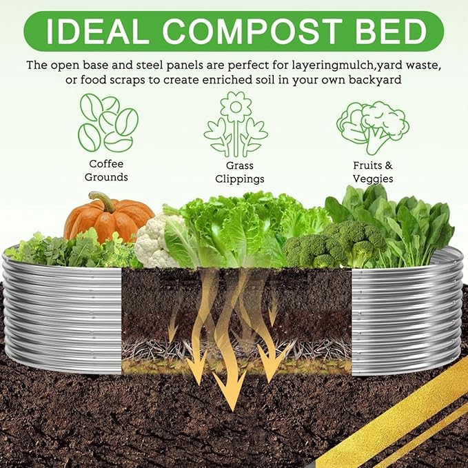 Raised Garden Bed Outdoor 4 Pack, Tall Galvanized Steel Raised Beds for Gardening, Above Ground Garden Bed Corrugated Metal for Vegetables and Flowers-8x4FTx15inch