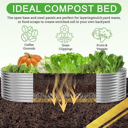 Raised Garden Bed Outdoor 4 Pack, Tall Galvanized Steel Raised Beds for Gardening, Above Ground Garden Bed Corrugated Metal for Vegetables and Flowers-8x4FTx15inch