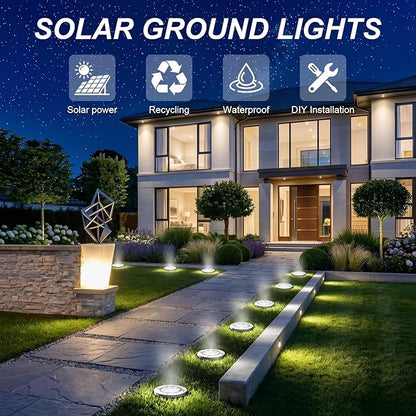 OULONGER 4.6inch Solar Lights Outdoor Waterproof,10Pack Solar Lights for Outside,Solar Garden Lights Landscape Lighting for Patio Pathway Lawn Yard Deck Driveway Walkway(White Light)